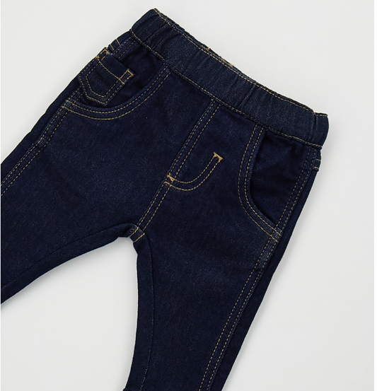 Jeans neonato Minibanda in denim maglia dark blu