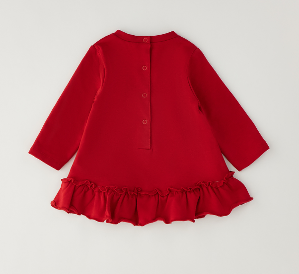Minibanda Abito Neonata Rosso con Fiocco