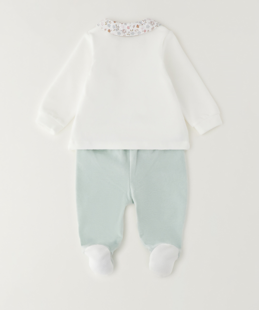 Minibanda Tutina Neonata Off White e Azzurro