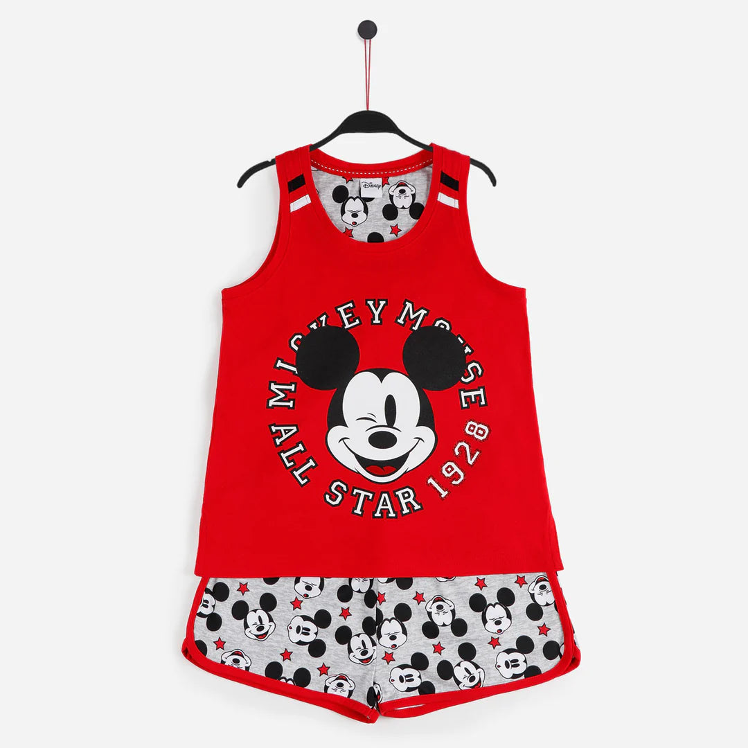 Disney - Pigiama spalla larga con pantaloncino basket
