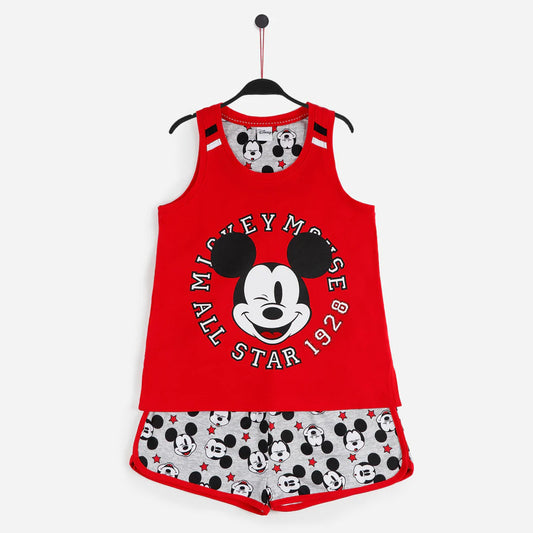Disney - Pigiama spalla larga con pantaloncino basket