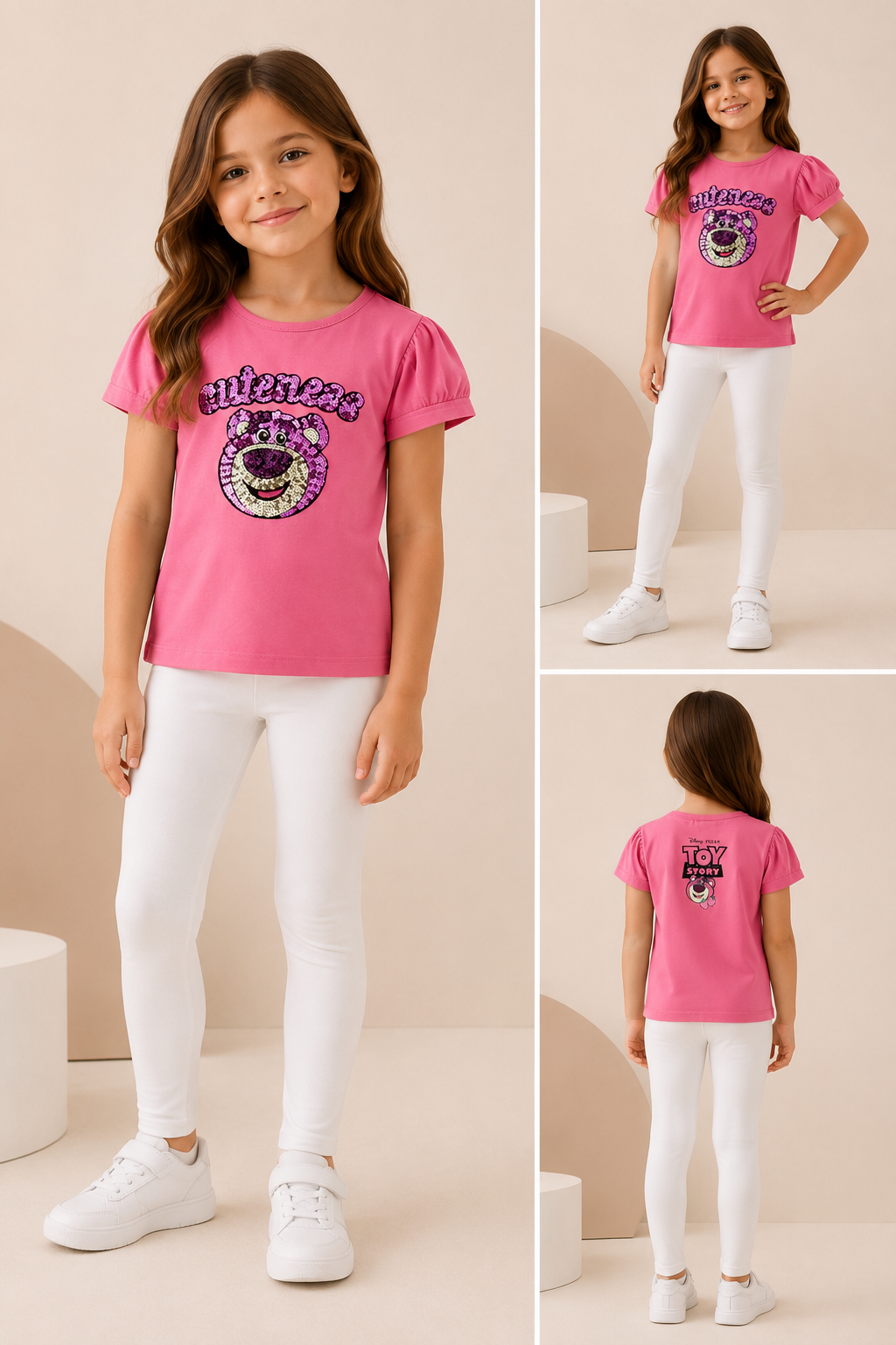 Sarabanda T-shirt Bambina Toy Story Rosa con Paillettes