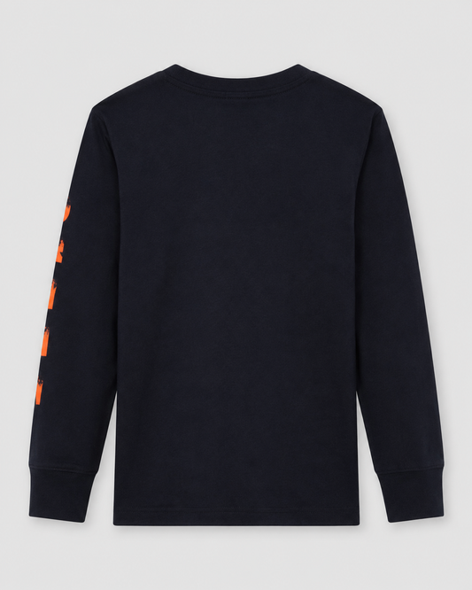 Maglia ragazzo Jordan a manica lunga con maxi logo Jumpman arancione