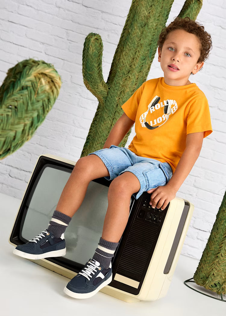 Mayoral - Bermuda jeans cargo bambino