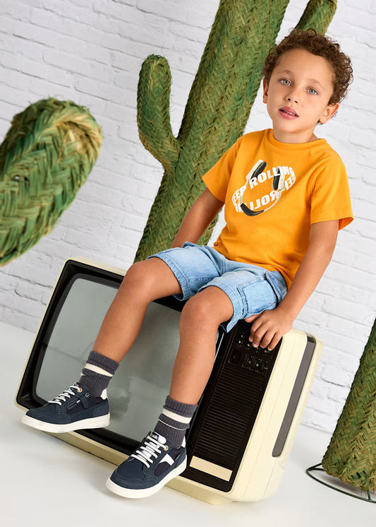 Mayoral - Bermuda jeans cargo bambino
