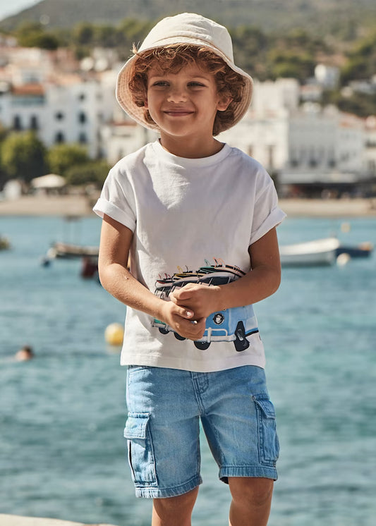 Mayoral - Bermuda jeans cargo bambino