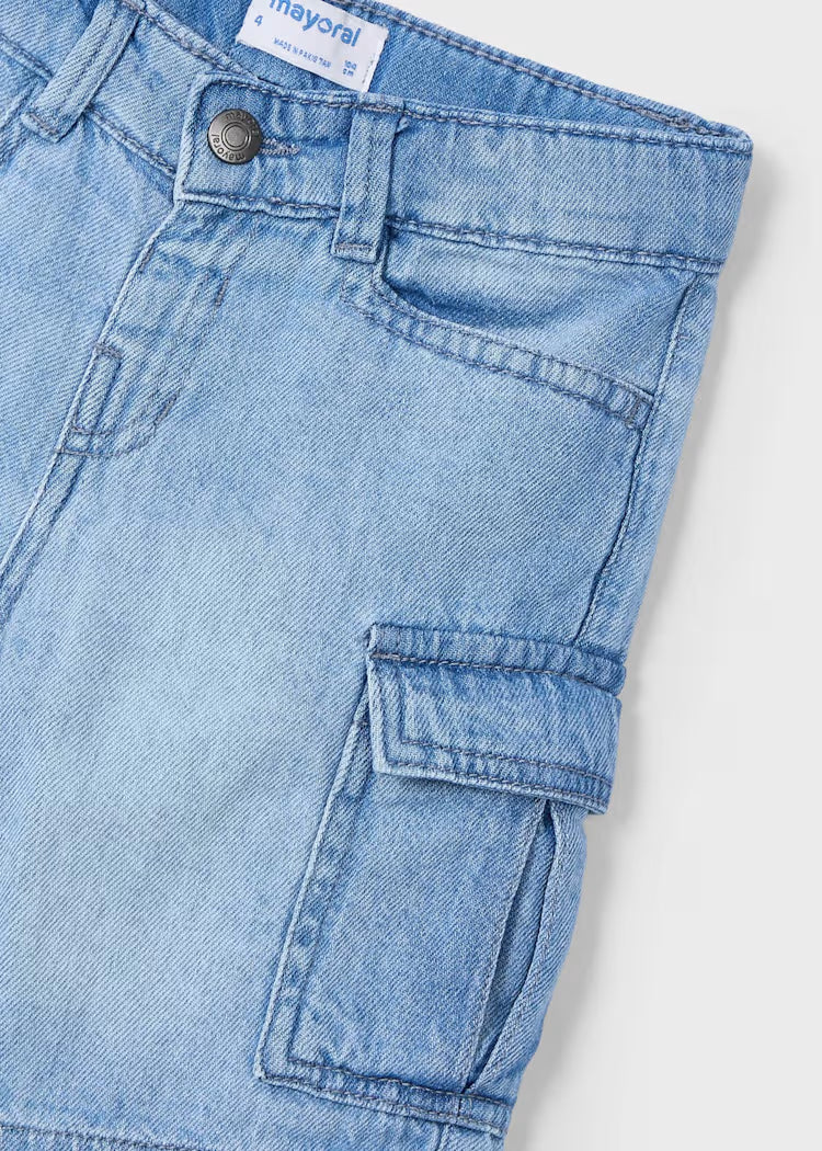 Mayoral - Bermuda jeans cargo bambino