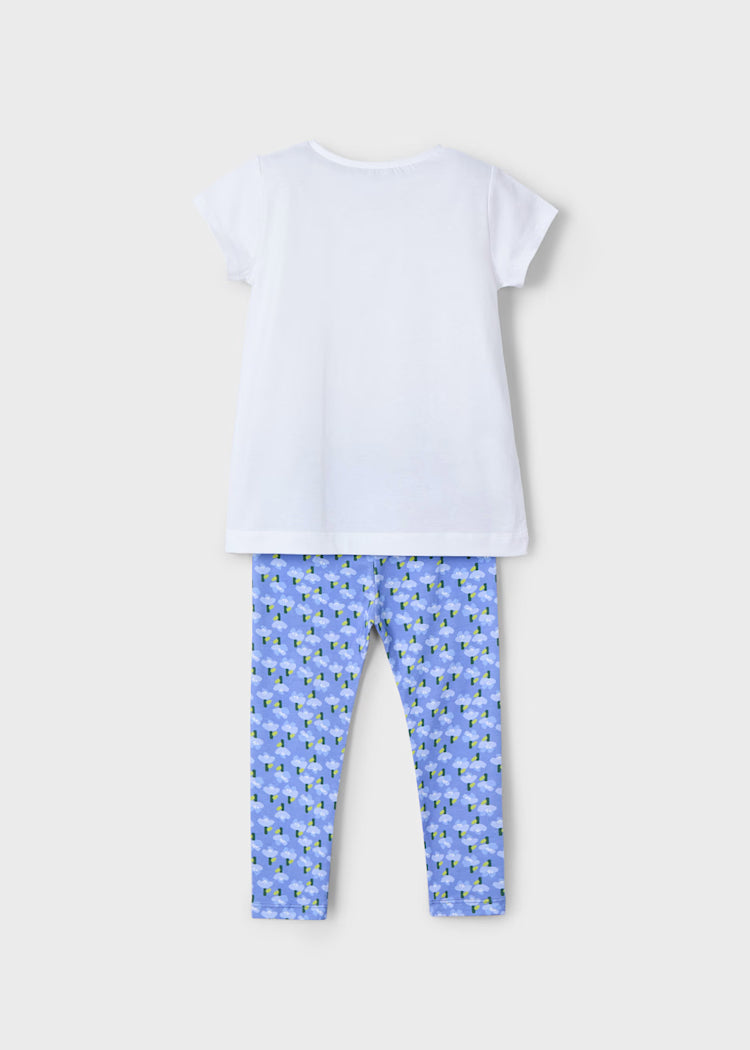 Mayoral - Completo leggings alla caviglia e maglietta stampata bambina