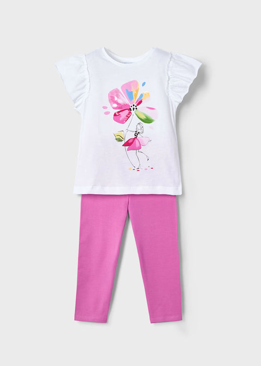 Mayoral - Completo leggings e maglietta fiore bambina