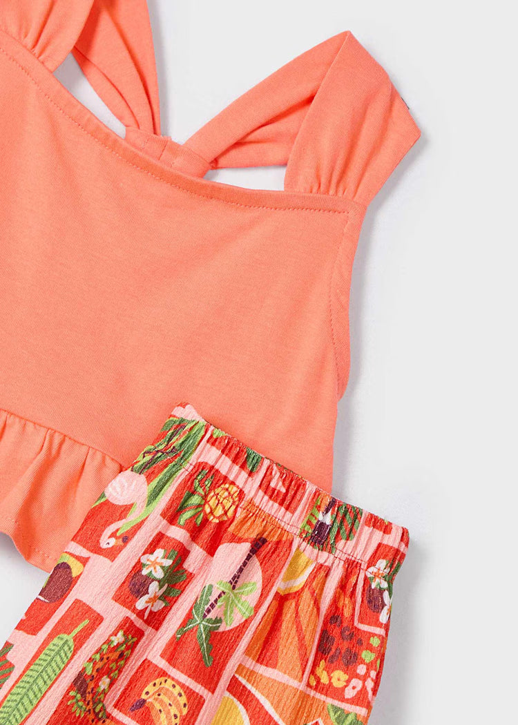 Mayoral - Completo shorts stampato e maglietta bambina