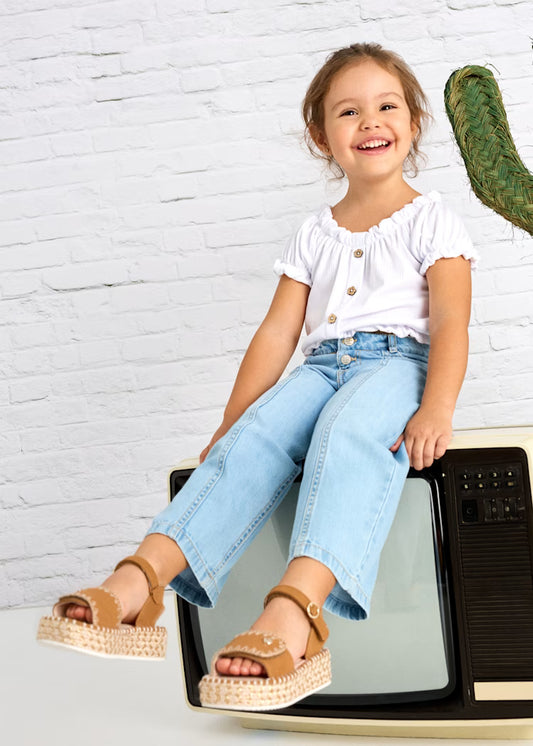 Mayoral - Pantalone jeans ampio bambina