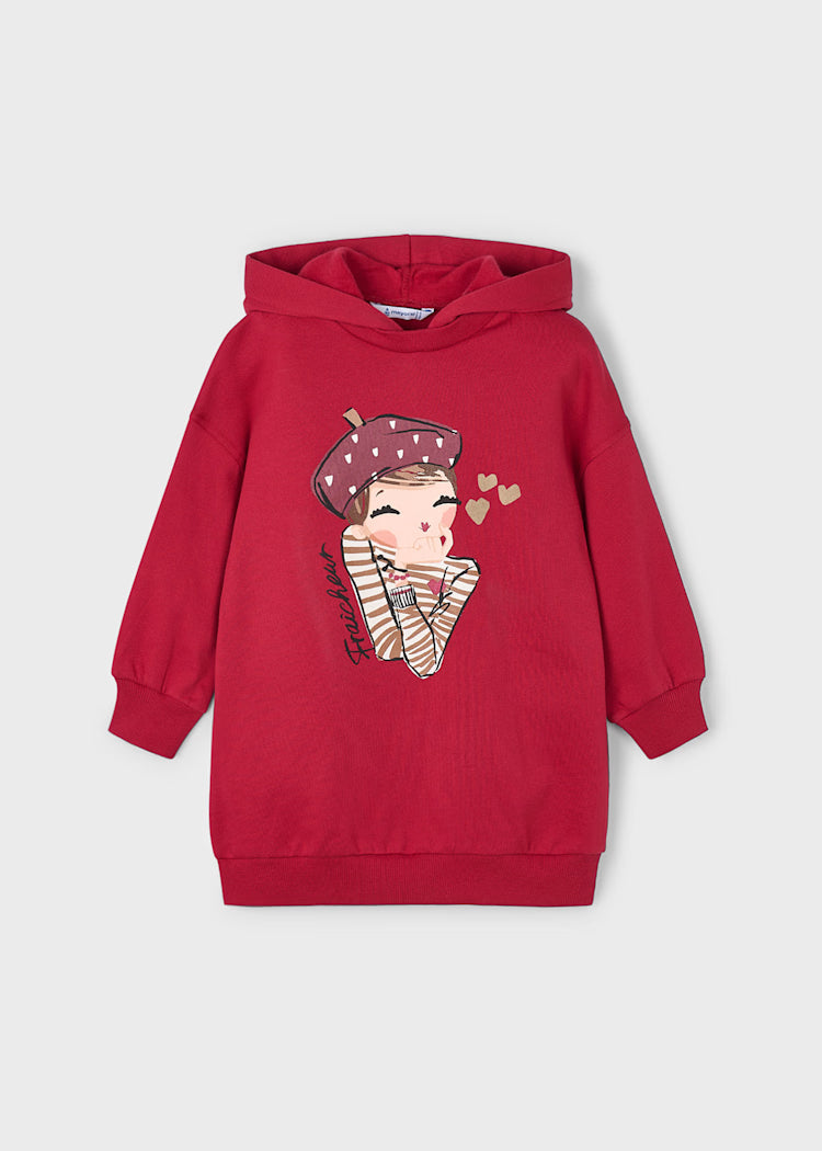 Mayoral - Vestito felpa cappuccio bambina
