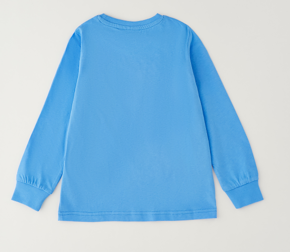 Maglia bambino Sarabanda in jersey con stampa Level Up – Azzurro