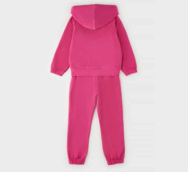 Tuta 2 pezzi bambina Sarabanda fucsia con cappuccio