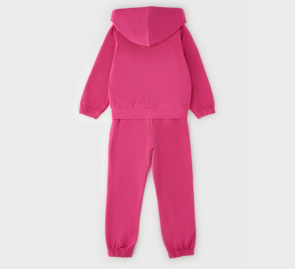 Tuta 2 pezzi bambina Sarabanda fucsia con cappuccio