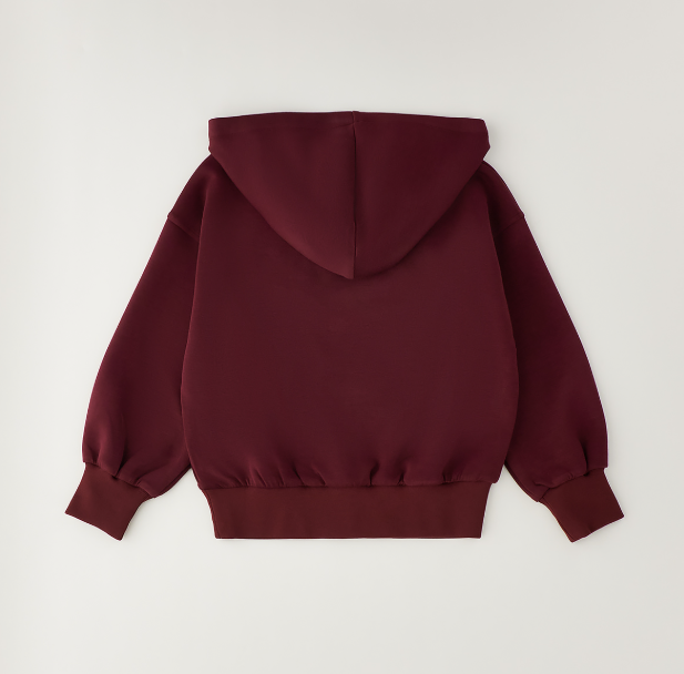 Felpa con cappuccio ragazza Sarabanda burgundy con strass