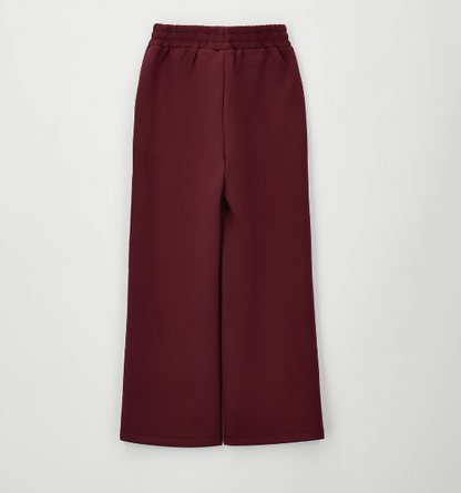 Pantalone Tuta Palazzo Ragazza con Tasche – Bordeaux e Nero