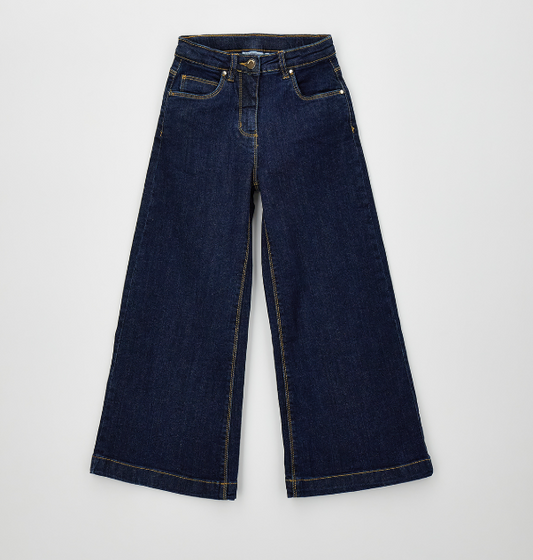 Jeans Sarabanda ragazza wide leg blu scuro