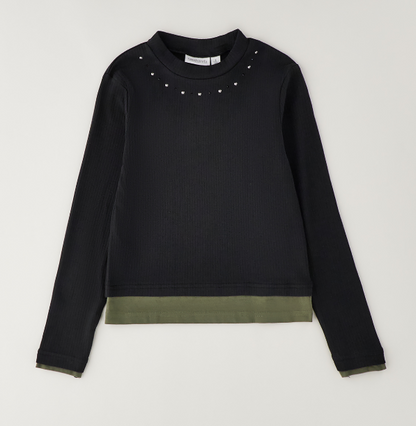 Sarabanda Lupetto Ragazza Nero con Strass