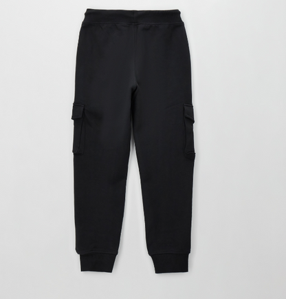 Pantalone tuta ragazzo Sarabanda in felpa nero con tasche cargo