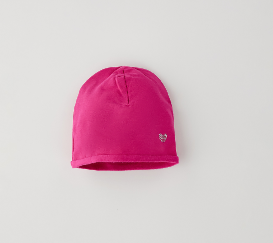 Cappello bambina Sarabanda fucsia con cuore strass