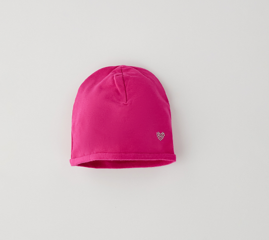 Cappello bambina Sarabanda fucsia con cuore strass
