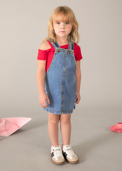 Mayoral - Gonna salopette denim fluido