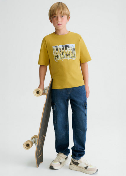 Mayoral - Pantalone denim jogger cargo