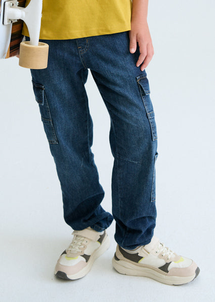 Mayoral - Pantalone denim jogger cargo