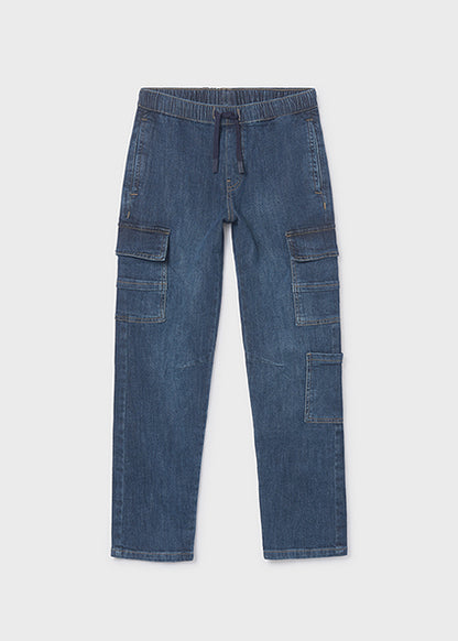 Mayoral - Pantalone denim jogger cargo
