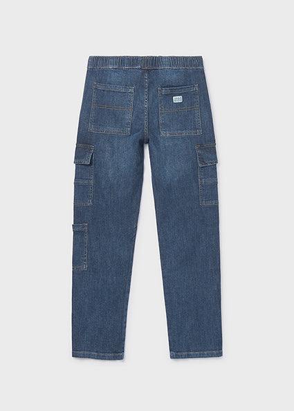 Mayoral - Pantalone denim jogger cargo