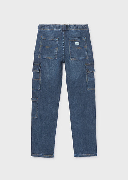 Mayoral - Pantalone denim jogger cargo