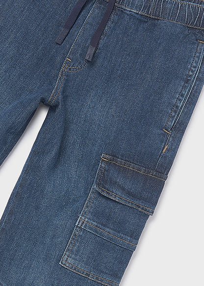 Mayoral - Pantalone denim jogger cargo