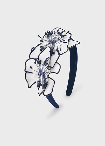Mayoral - Cerchietto crepe fiori blue