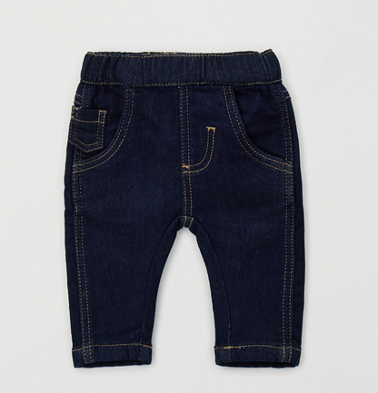 Jeans neonato Minibanda in denim maglia dark blu