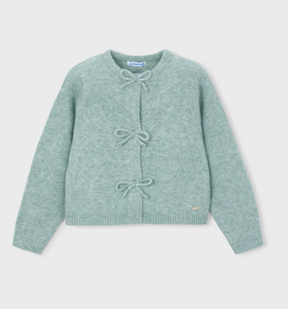 Cardigan a Maglia con Fiocchi Bambina Mayoral – Anice Mix