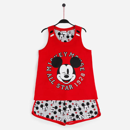 Disney - Pigiama spalla larga con pantaloncino basket