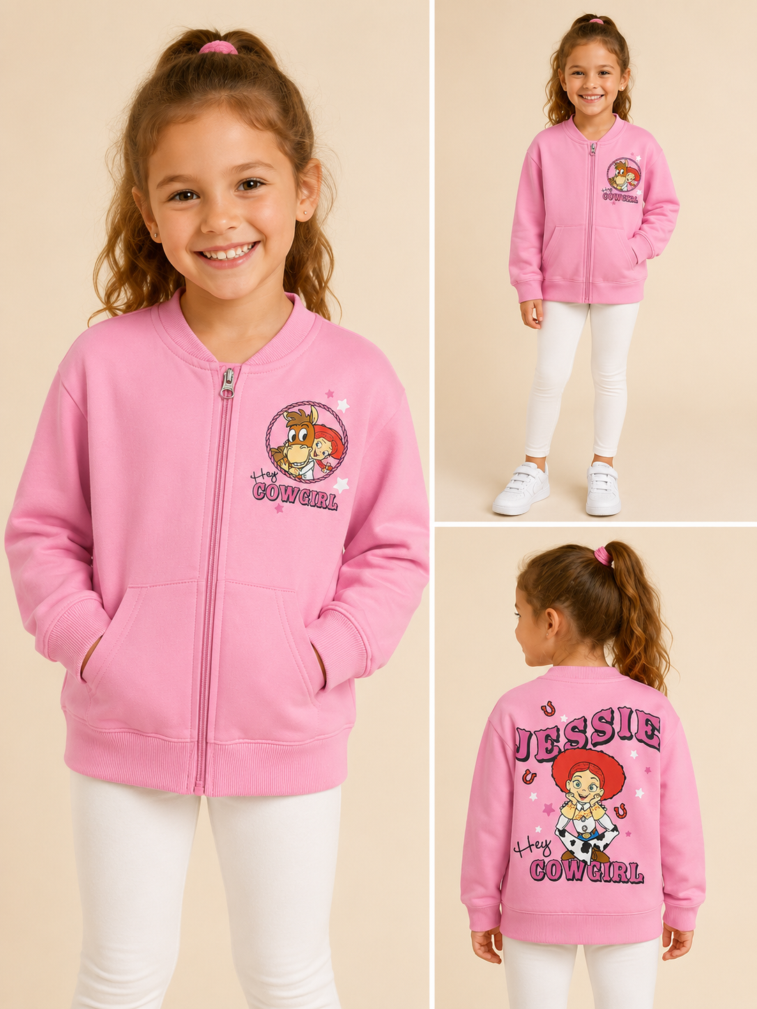 Sarabanda Felpa Bambina Toy Story Jessie Cowgirl Rosa con Zip