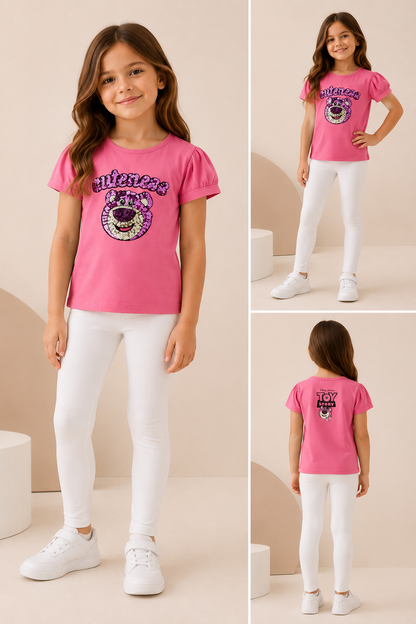 Sarabanda T-shirt Bambina Toy Story Rosa con Paillettes