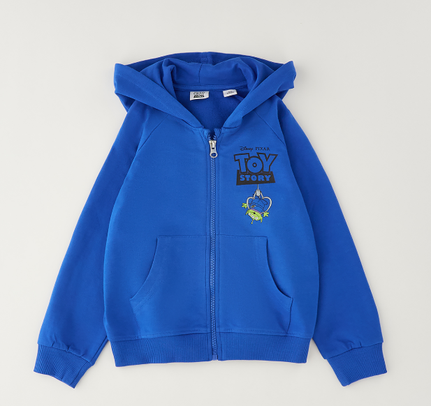 Felpa bambino Sarabanda Disney Pixar Toy Story con cappuccio e zip – Blu avion