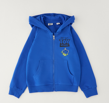 Felpa bambino Sarabanda Disney Pixar Toy Story con cappuccio e zip – Blu avion