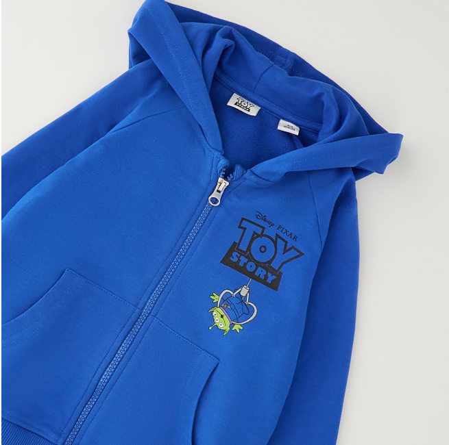 Felpa bambino Sarabanda Disney Pixar Toy Story con cappuccio e zip – Blu avion
