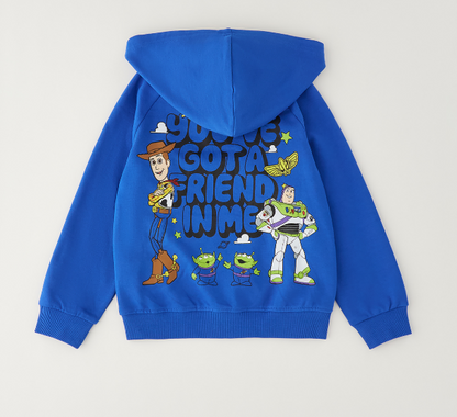Felpa bambino Sarabanda Disney Pixar Toy Story con cappuccio e zip – Blu avion