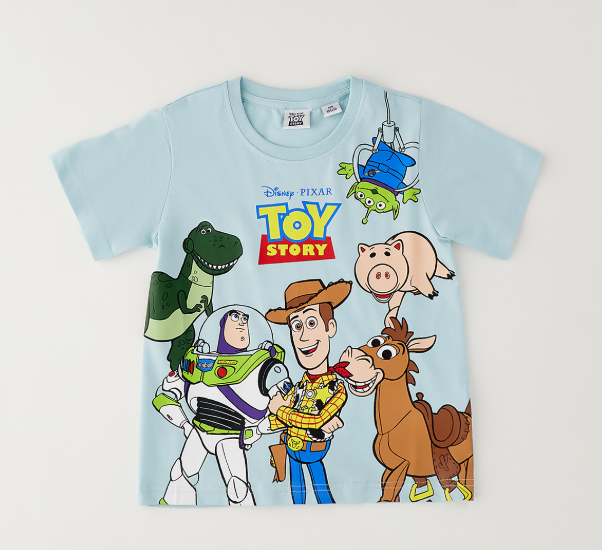T-shirt bambino Sarabanda Toy Story in jersey colore acqua