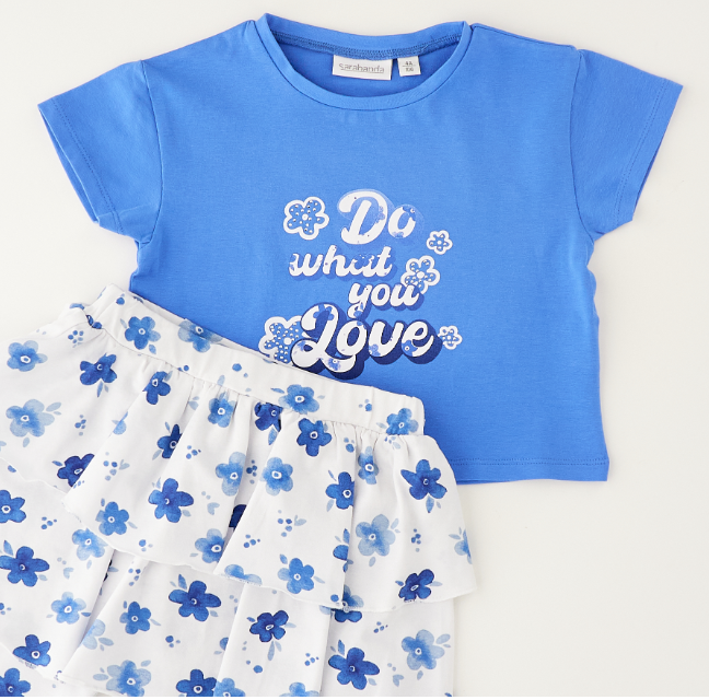 Sarabanda - Completo con Gonna Bambina Fiori