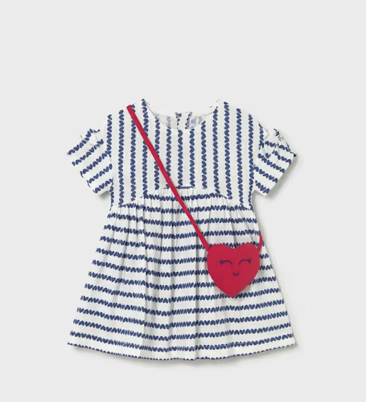 Mayoral - Vestito stampato con borsa neonata