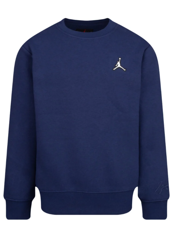 Felpa ragazzo Jordan blu navy girocollo con logo Jumpman