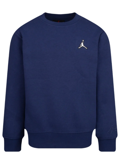 Felpa ragazzo Jordan blu navy girocollo con logo Jumpman