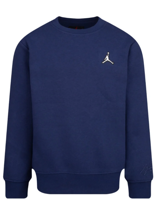 Felpa ragazzo Jordan blu navy girocollo con logo Jumpman