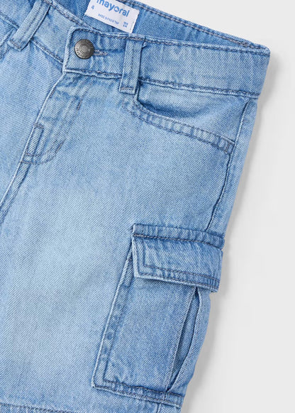 Mayoral - Bermuda jeans cargo bambino